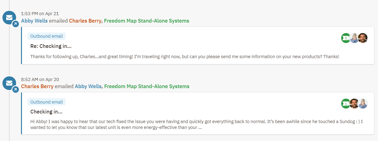 Exemplo de comunicação personalizada