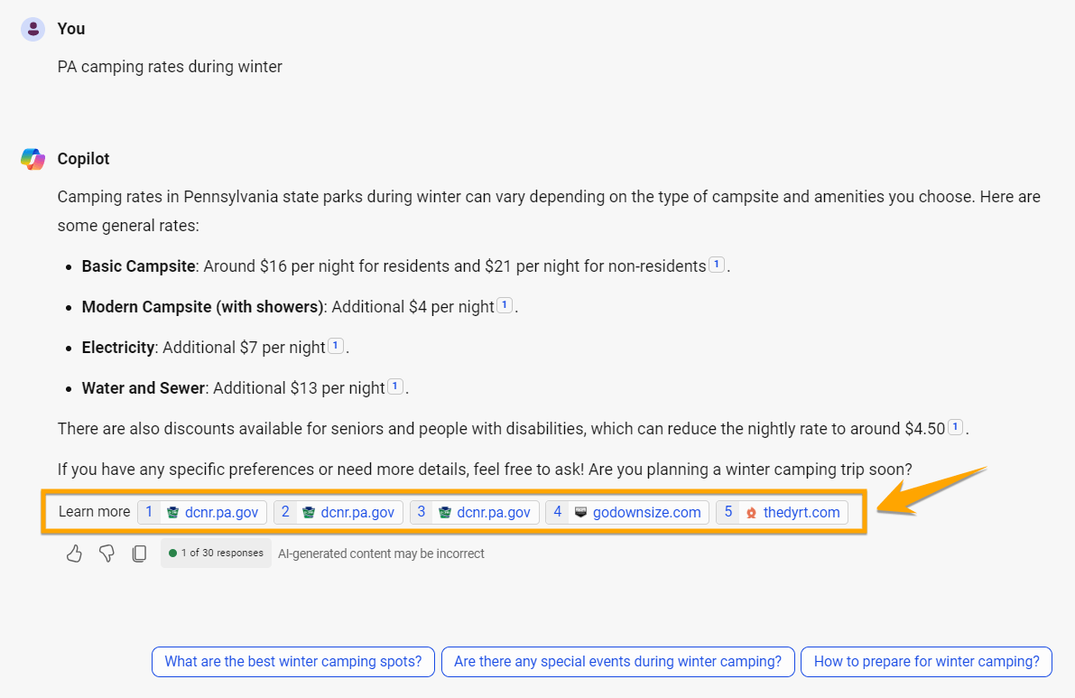 Pesquisa manual com copiloto