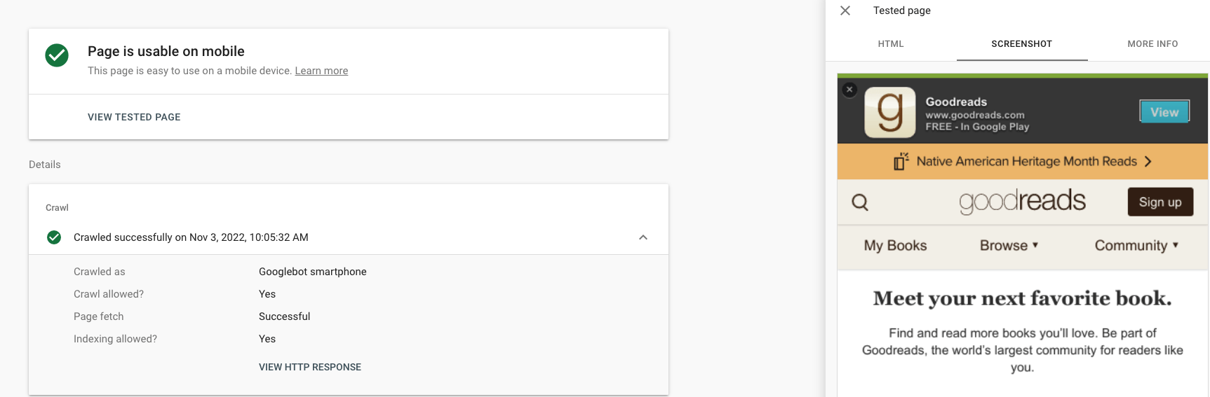 Testador do Google Mobile Friendly