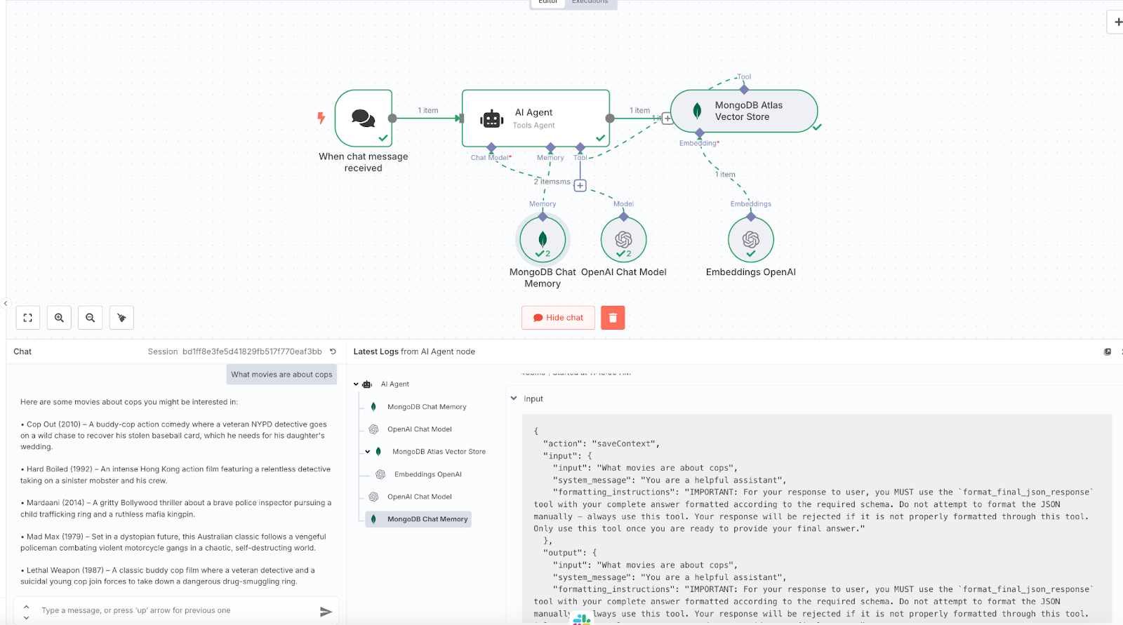 Construa um agente de IA alimentado pelo MongoDB Atlas for Memory and Vector Search (+ modelo de fluxo de trabalho gratuito) - N8N Blog 1 Os novos nós do MongoDB em N8N
