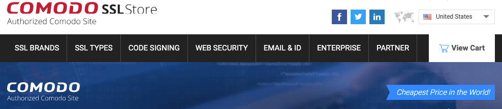 Site da Comodo SSL