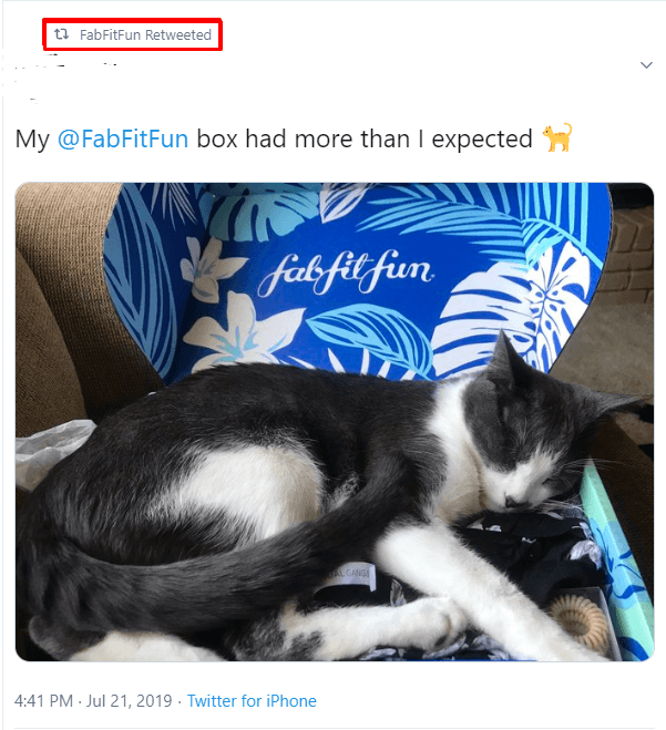 Exemplo de um conteúdo gerado por usuários de compartilhamento de marca