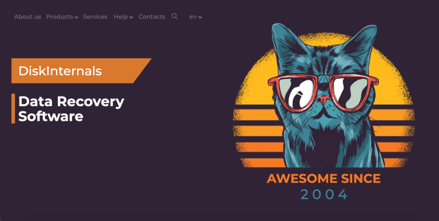 Desktop da página inicial dos Diskernals