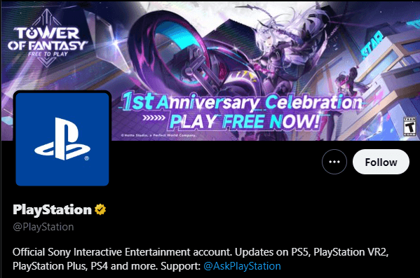 PlayStation Twitter Perfil