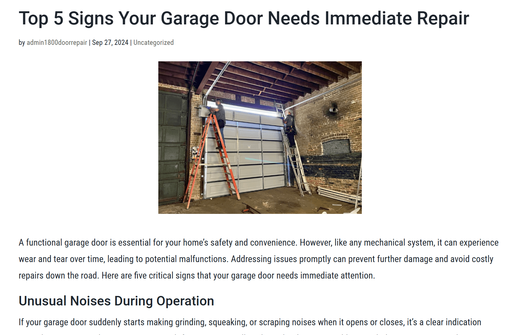 Ideia de marketing de porta de garagem para um conteúdo do blog