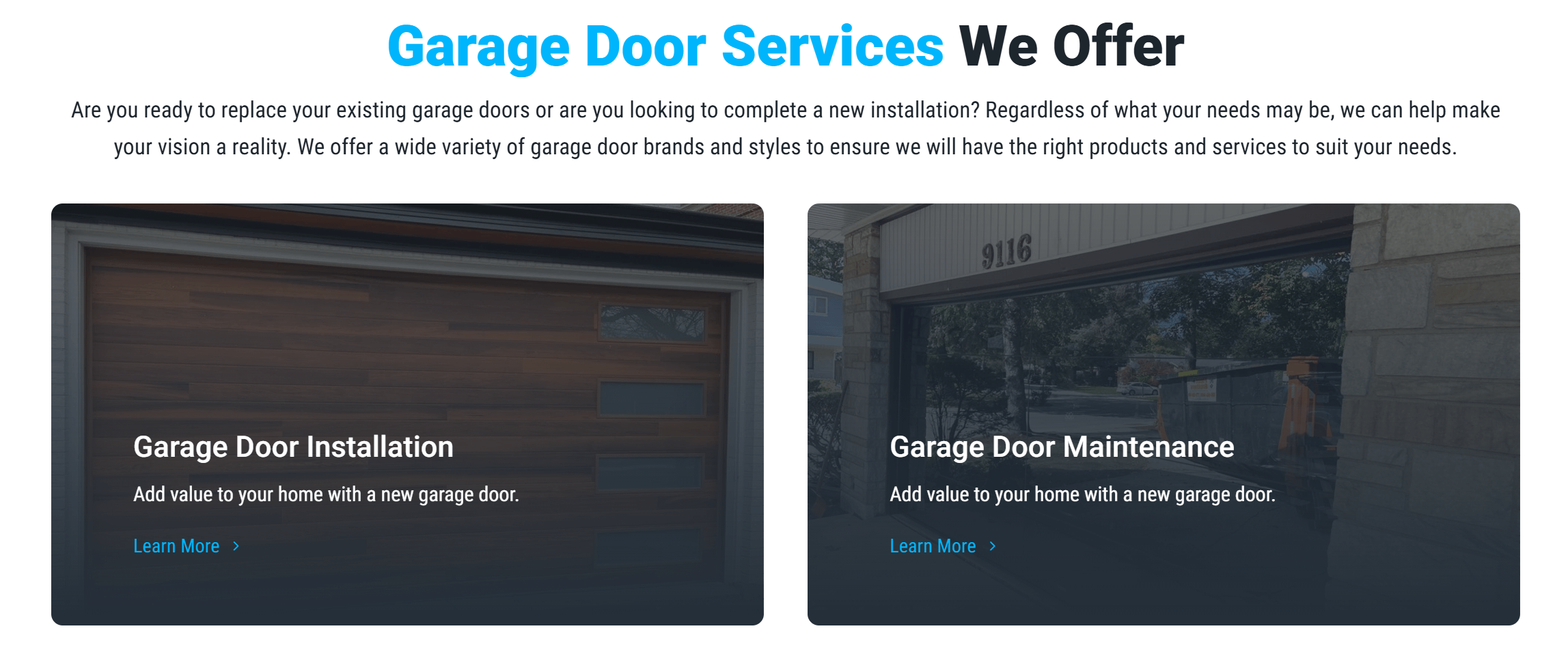 Ideia de marketing de porta de garagem para um site