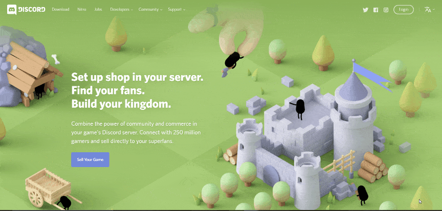 Discord GIF exemplos de sites que convertem
