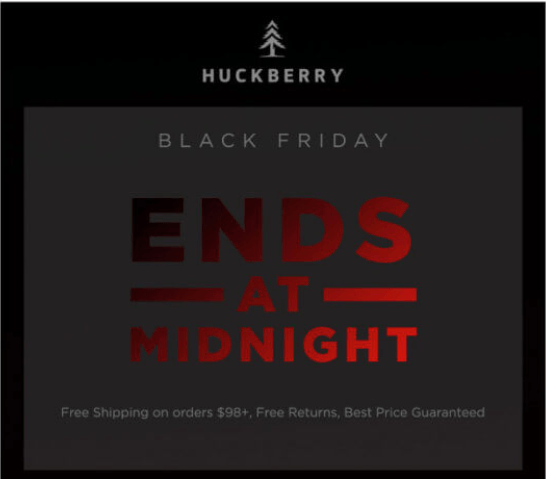 Prazo para e -mail do Huckberry