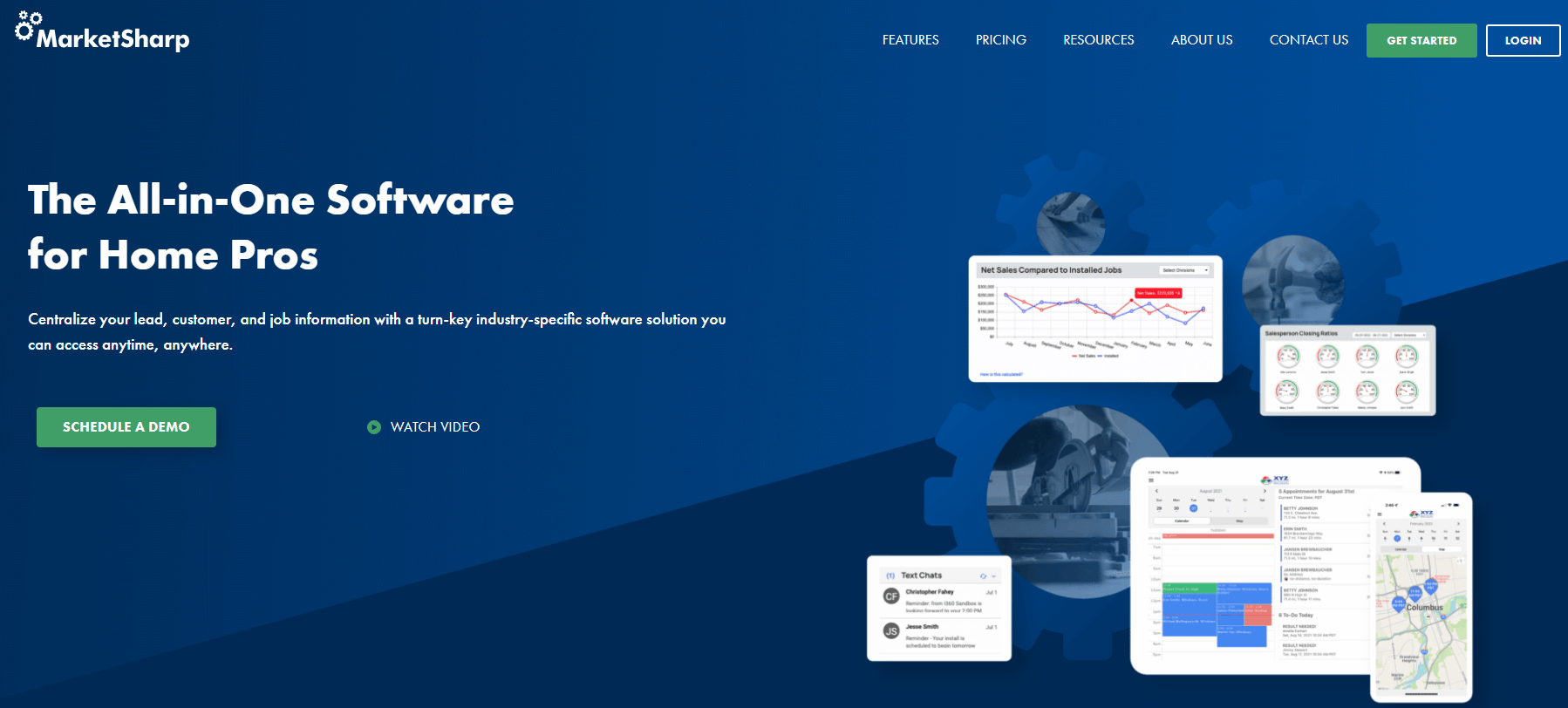 Marketsharp CRM para serviços domésticos