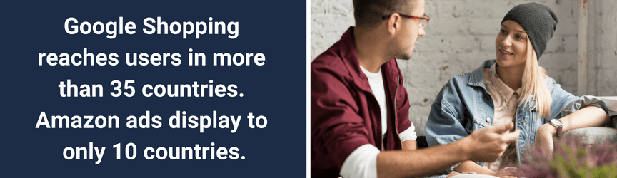 Uma comparação entre o alcance do Google Shopping e Amazon