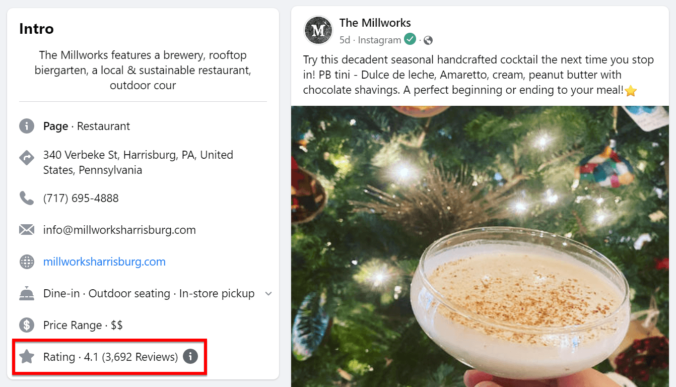 Resenhas do Facebook para restaurante