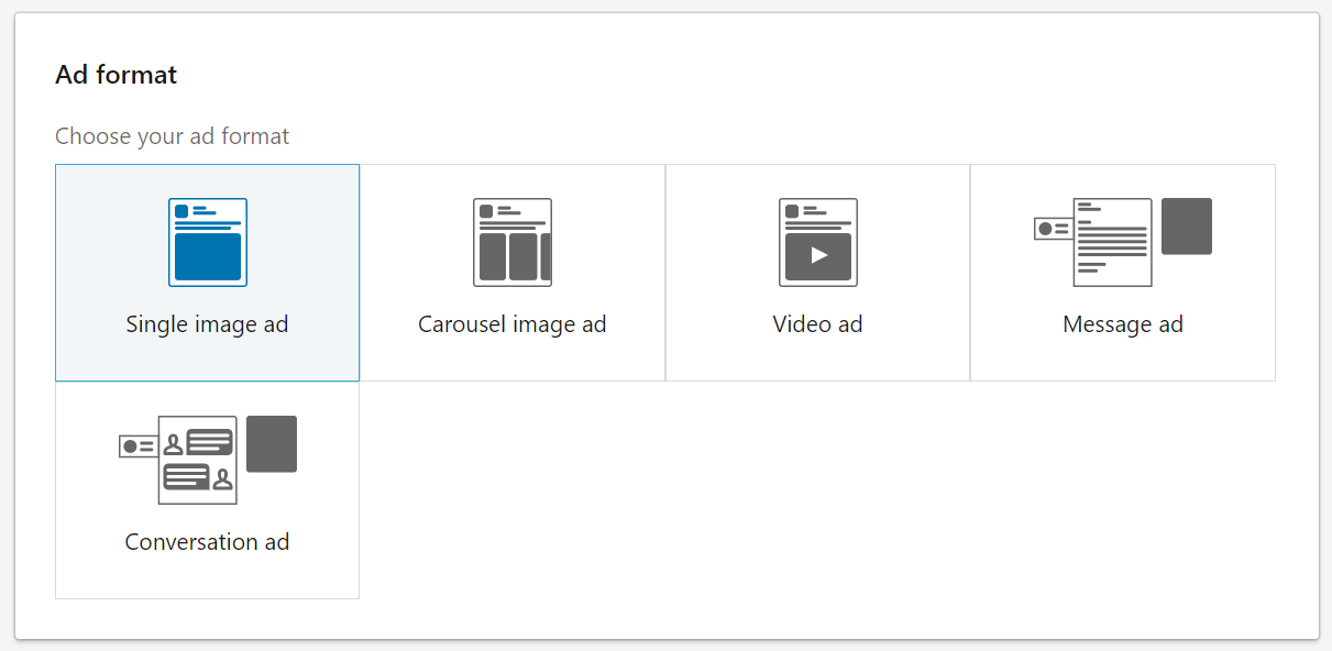 Tipos de anúncios do LinkedIn