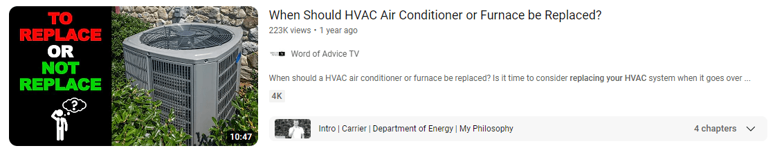 Quando substituir o vídeo do seu sistema HVAC no YouTube
