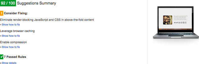 Primeira análise para desktop