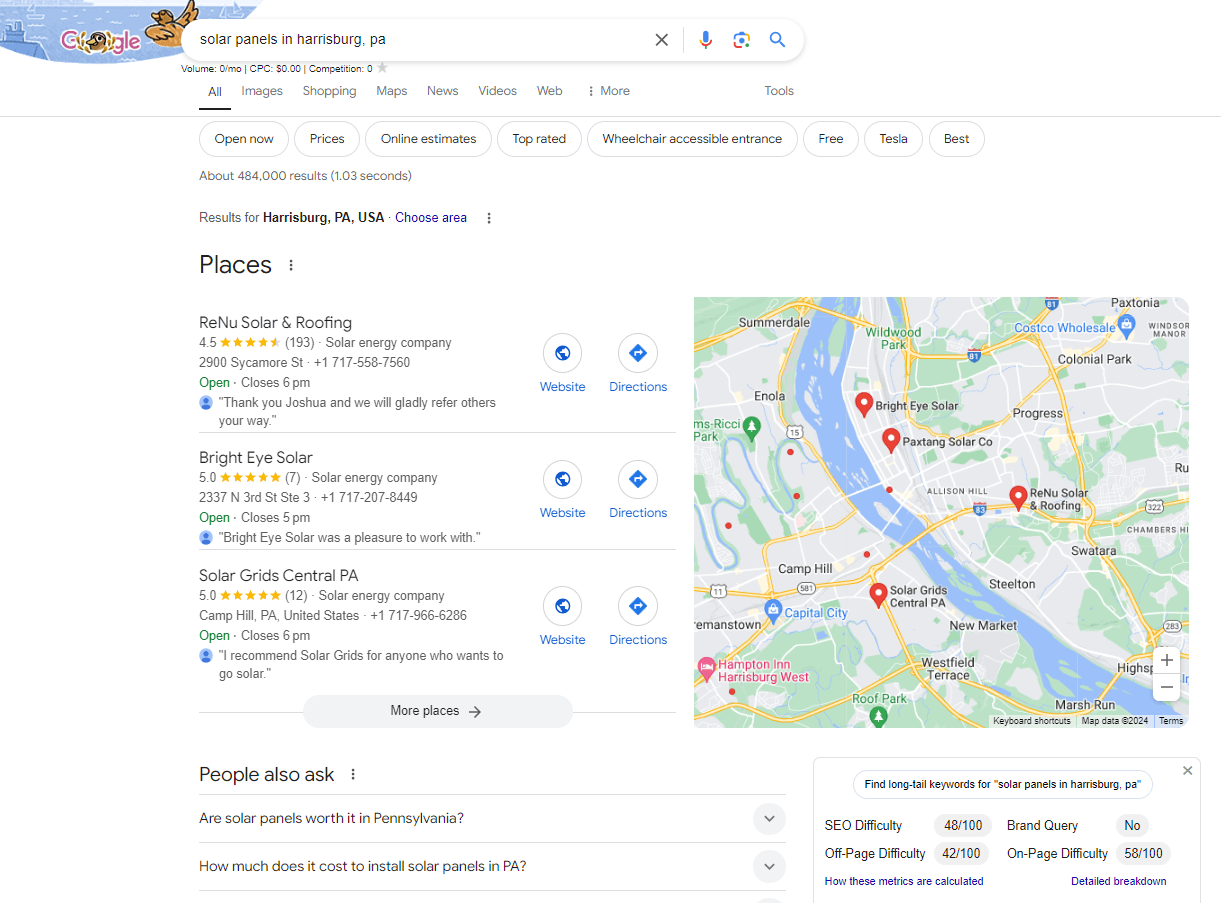 SEO local para painéis solares