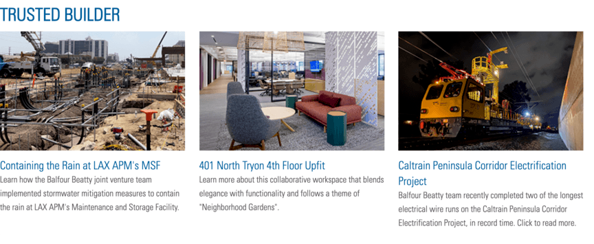 Exemplo de Web Design de construção
