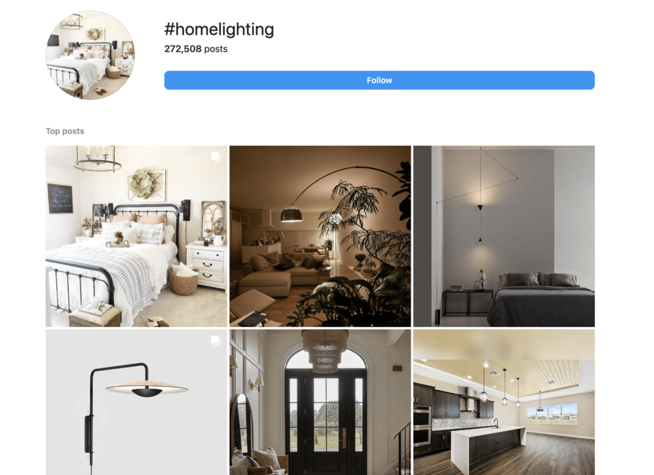 Exemplo de hashtag do Instagram