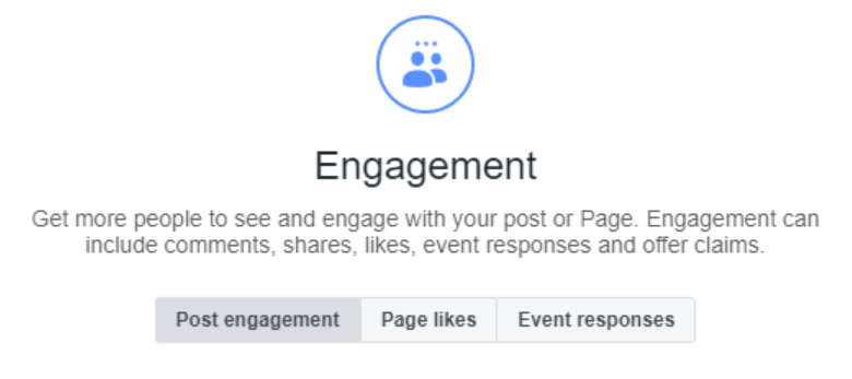 Guia de engajamento no anúncio do Facebook