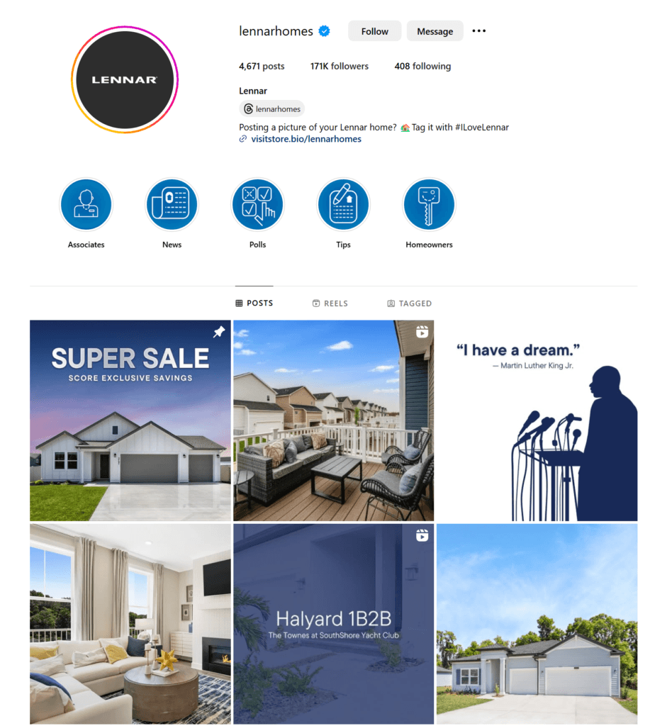 Fotos do Instagram para Lennar Homes