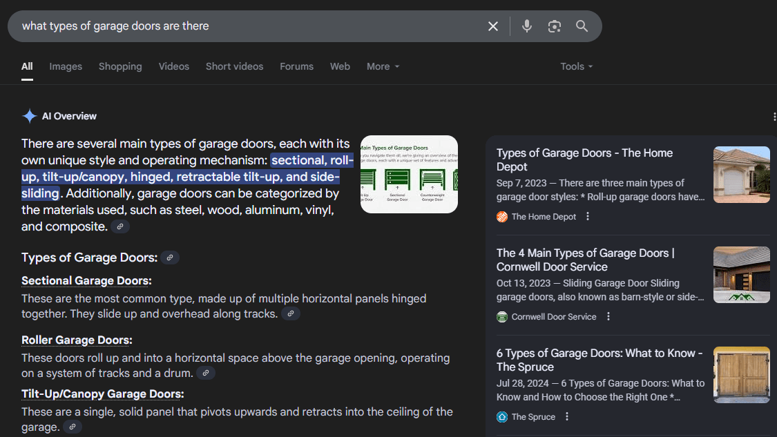 Resultados de pesquisa de IA para a consulta 