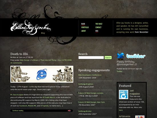 Elliot Jay Stocks - tiro de tela.