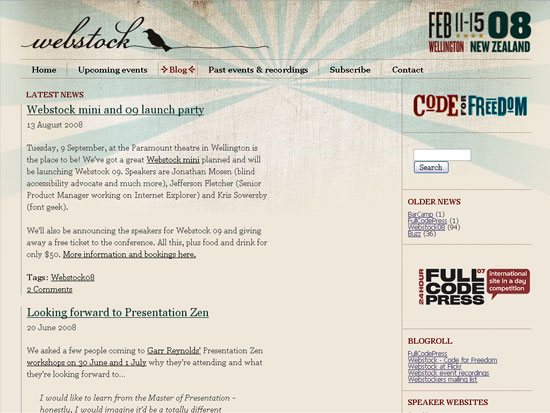 Palavras de Webstock - Tiro de tela.