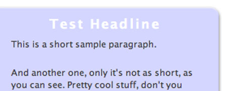 Sistema de Gerenciamento de Conteúdo MODX - Caixas CSS de canto arredondadas simples