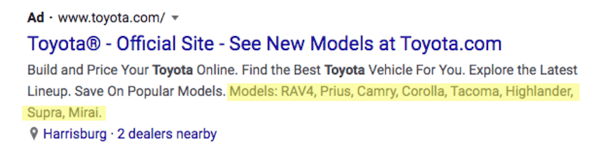 exemplo de modelos de snippets estruturados