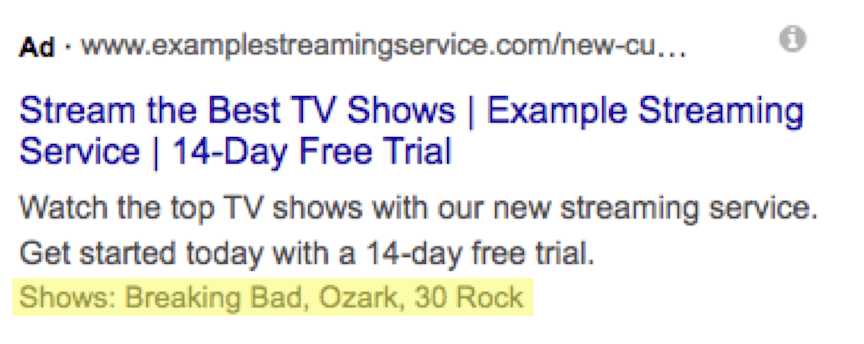 snippet estruturado mostra exemplo