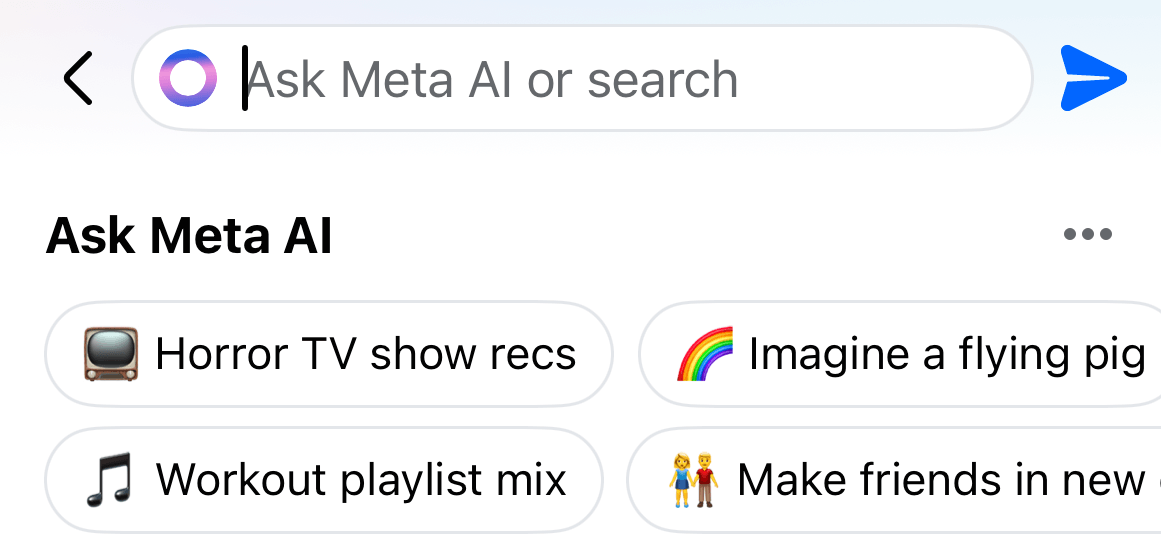 assistente de bate-papo meta ai no Facebook