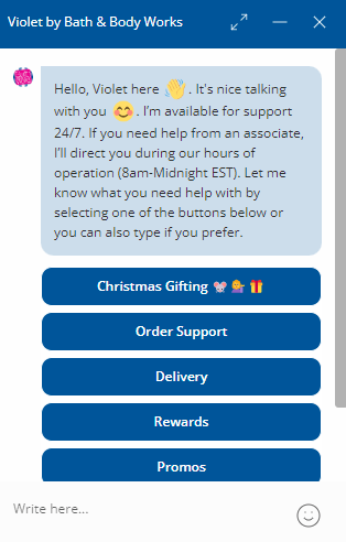 Exemplo de chatbot para banho e trabalhos corporais