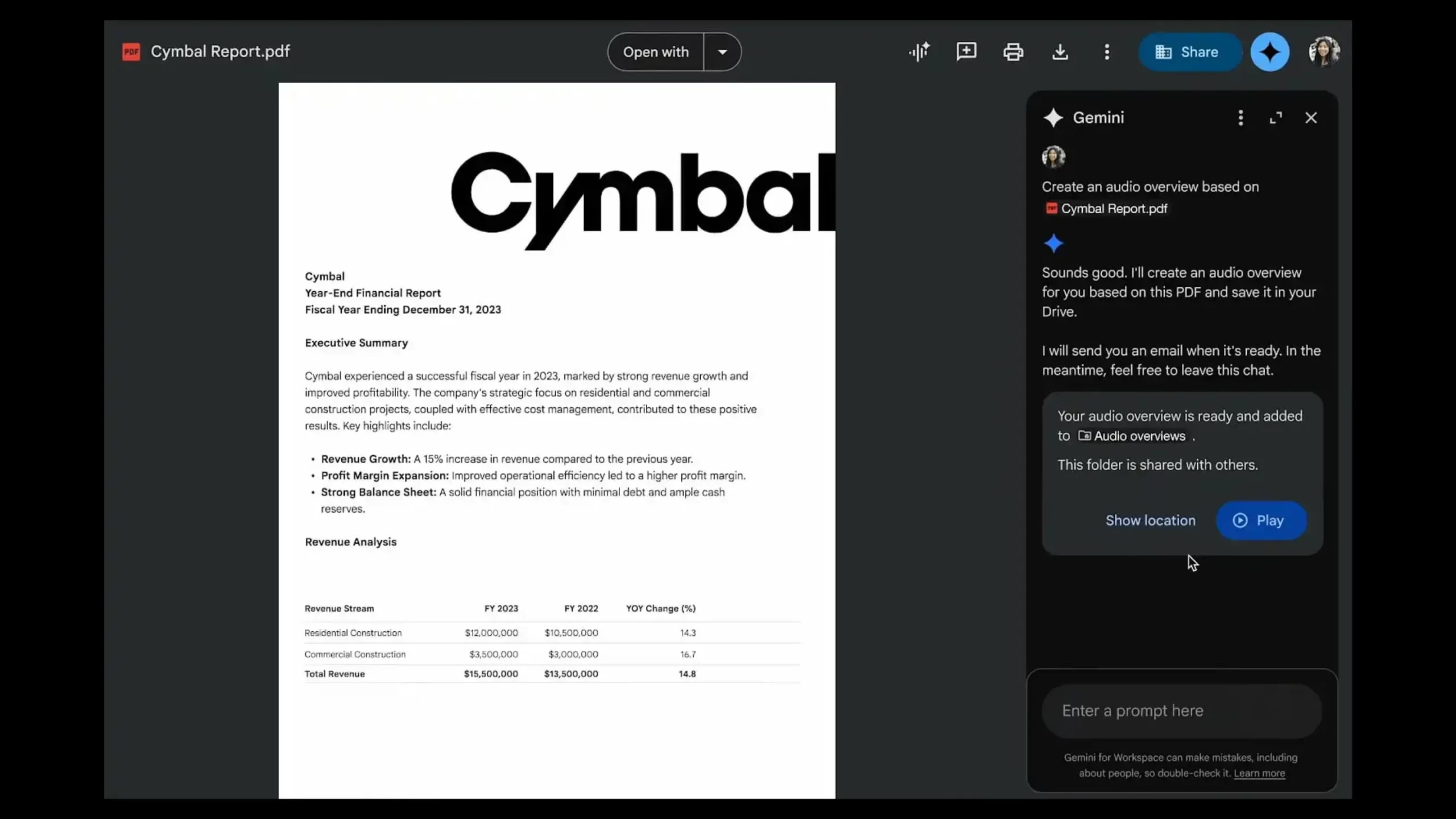 Gemini cria resumos em Áudio de PDFs no Google Drive; veja como
