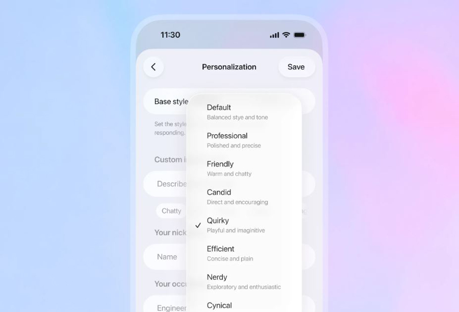 Nova versão do ChatGPT com tons personalizáveis ​​- TIME