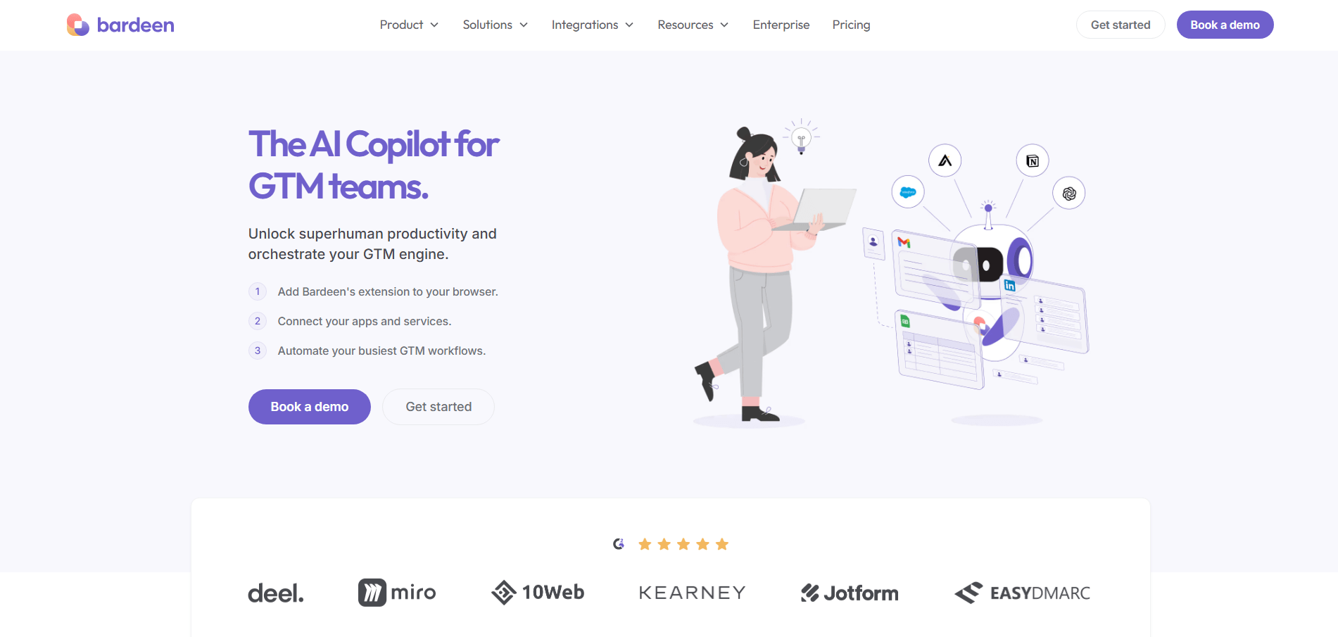 Uma captura de tela da página Bardeen.ai
