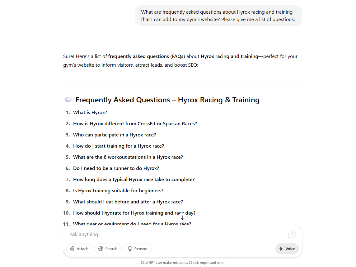 usando chatgpt para perguntas frequentes