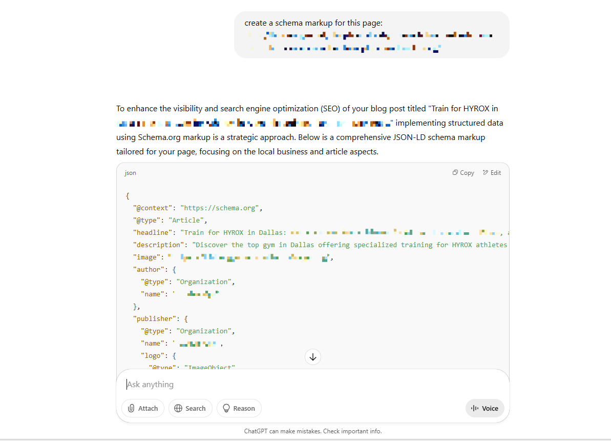 usando chatgpt para marcação de esquema