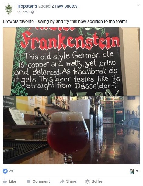 Quadro de cerveja alemã Frankenstein com uma cerveja de cobre espumosa no bar de uma cervejaria.