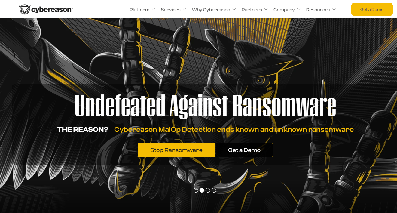 Página inicial da Cybereason