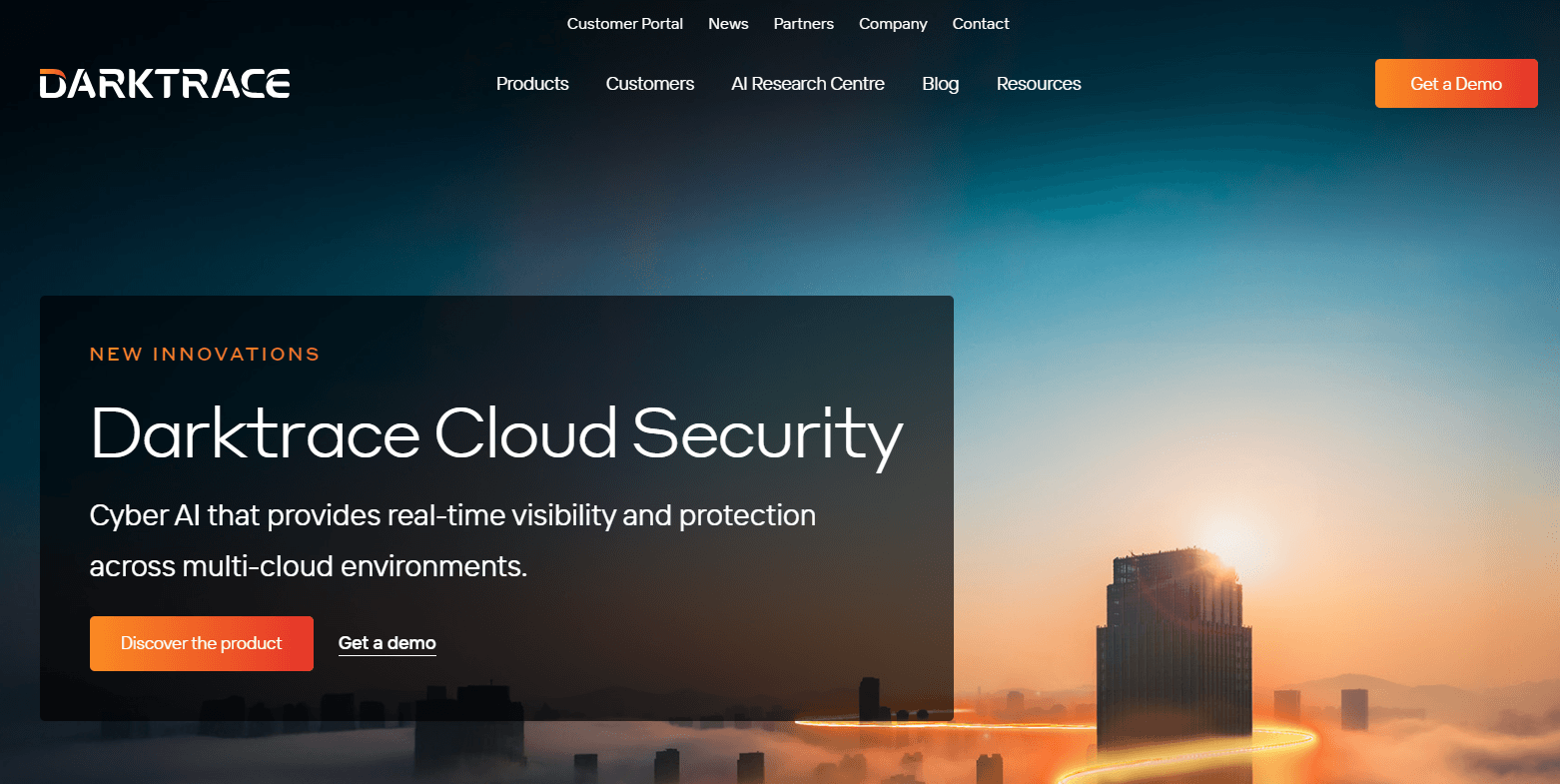 página de resposta do darktrace