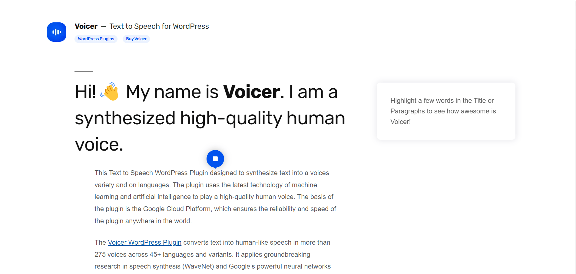 O melhor plugin WordPress AI para voz para texto
