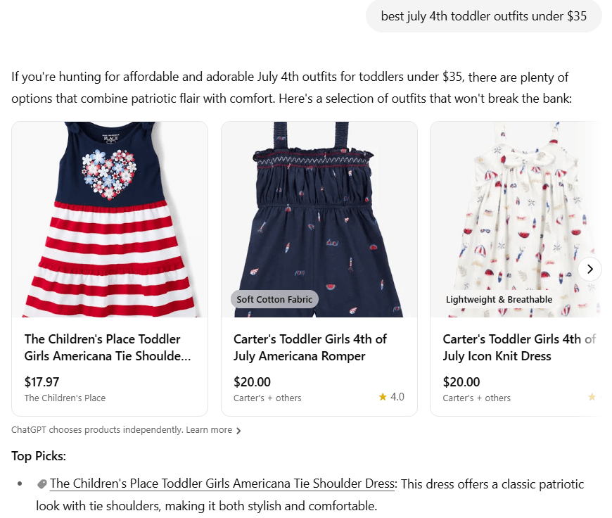 Exemplo de compras ChatGPT