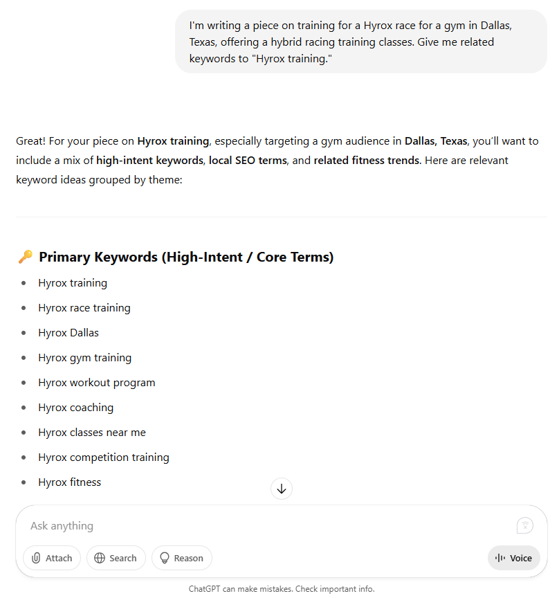 usando chatgpt para palavras-chave