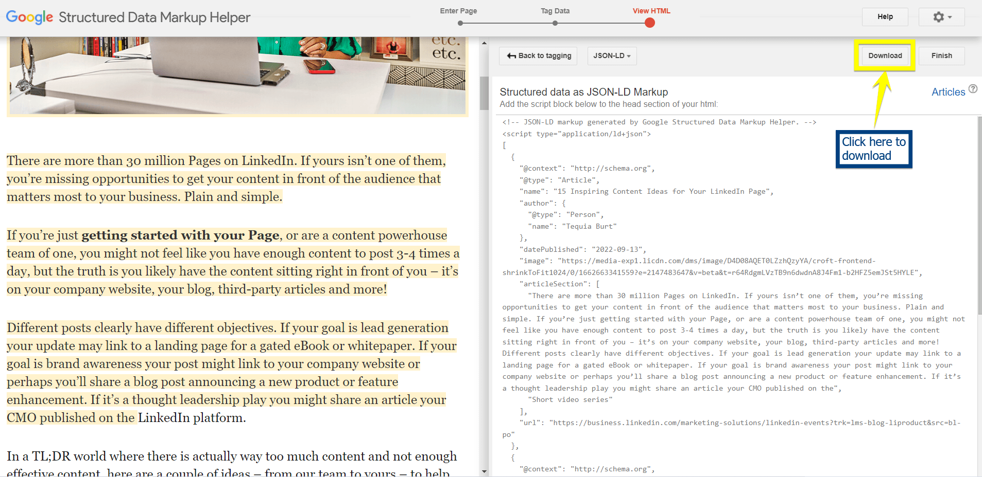 baixar exemplo de html