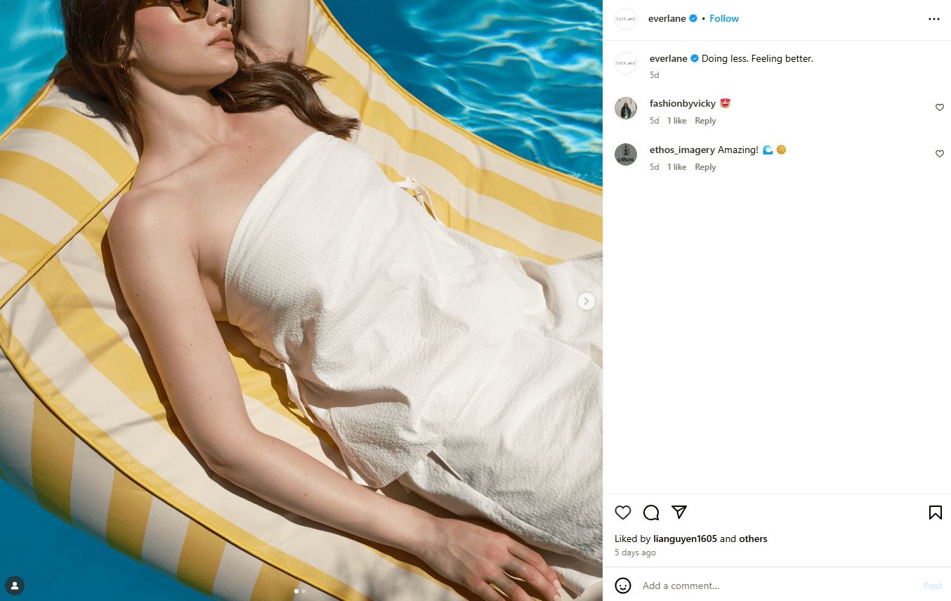 conteúdo salvo everlane