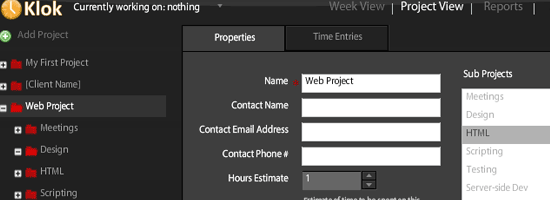 Klok - captura de tela.