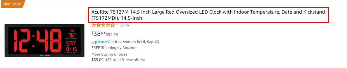 título do produto amazon