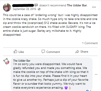 comentários para negócios