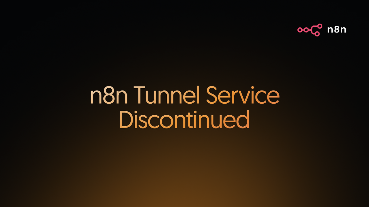 Serviço de túnel n8n descontinuado – Blog n8n