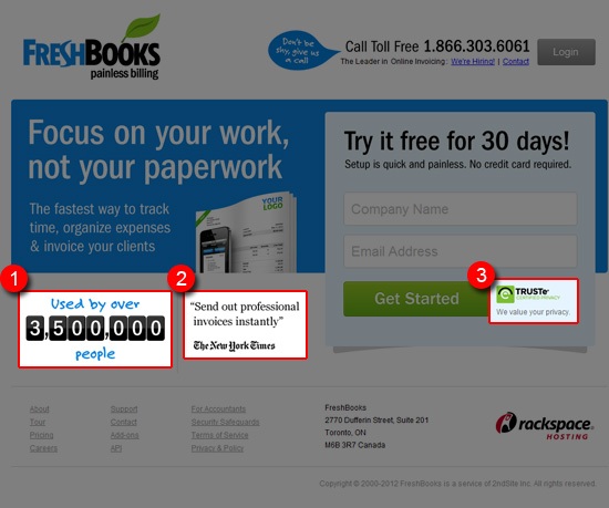 0256 08 design de página de destino trustelements Freshbooks